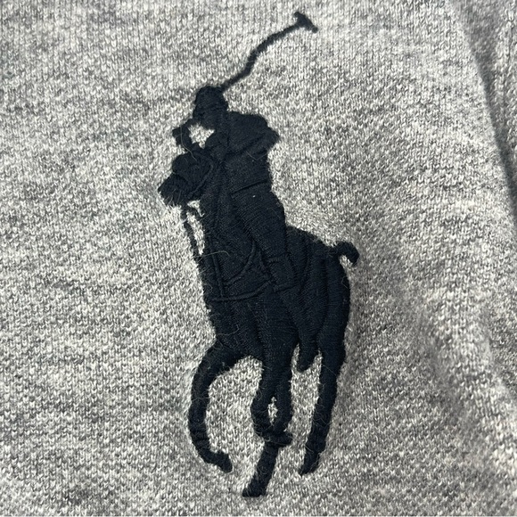 POLO RALPH LAUREN: Gray Polo Shirt with Large Pony Logo, Size 7 - Picture 4 of 6